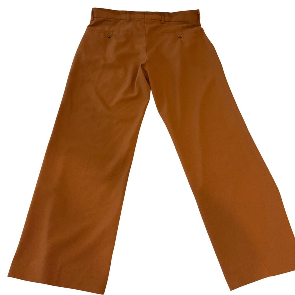 Bolongaro Trevor Men's Trousers Brown Rust Retro London Style Wide Leg - Picture 5 of 8